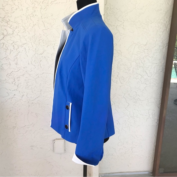 Nina McLemore Jacket Royal Blue White Striping, Sz 8 - Picture 4 of 7